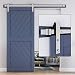 EaseLife 6 FT Heavy Duty Brushed Nickle Sliding Barn Door Hardware Track Kit,Modern,Sturdy,Slide Smoothly Quietly,Easy Install,Fit 30"~36" Wide Door (6FT Track Single Door Kit)