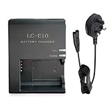 LC-E10 Charger for Canon, Quick Charger for Canon EOS Rebel T7 T6 T5 T100 & 4000D 3000D 2000D, LP-E10 Battery Charger with LED Indicator & Auto Safety Cut-Off (1 pc black) - Image 1