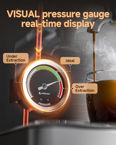 Image of AMZCHEF 15-Bar 58mm Espresso Machine with Pressure Gauge & Steam Wand