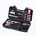 144-Piece Pink Tool Kit Basic Home Repair Tool Set General Household Hand Tool Kit Small Tool Kit with Plastic Toolbox Mini Tool kit for Women, Office & College Repairs
