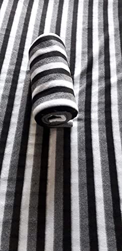 Image of DESI DHANG Striped Single Bed AC Fleece Wool Blanket - 60x90 Inch (Black and White, Pack of 1, Waterproof)