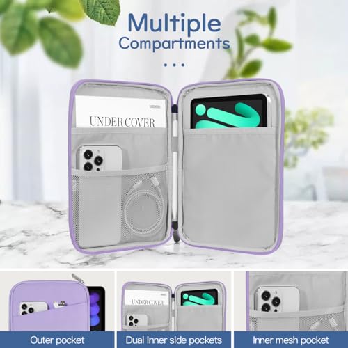 Image of Dadanism 8-9 Inch Tablet Sleeve Bag Carrying Case for iPad mini 7th /6th 8.3 inch, iPad mini 7.9 inch, Galaxy Tab A7 Lite /A9 8.7 inch, Remarkable Paper Pro Move 7.3 inch 2025, Tab M8 8 inch, Tab M9 9 inch, Grey Purple