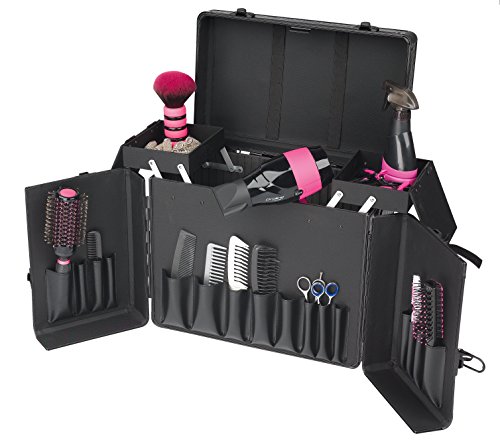 Valise coiffure aluminium avec trolley mallette maquillage rangement esthétique mobile - 3