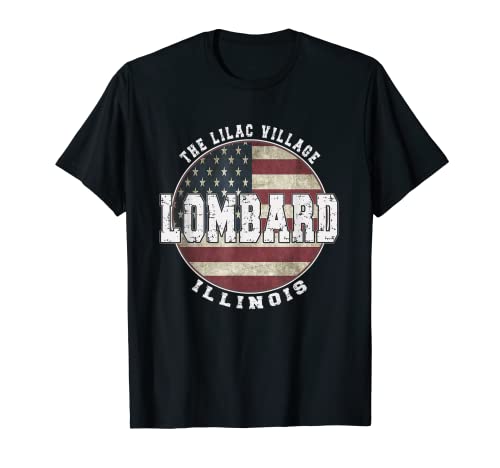 Lombard Illinois, bandera americana vintage Camiseta
