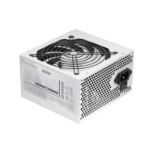 Mars Gaming MPIII850, Fuente Alimentación ATX 850W, 5 Años de Seguridad, 85% Eficiencia, Sistema...