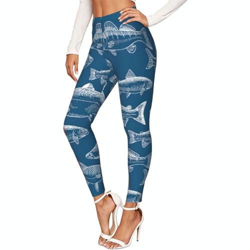 Leggings de yoga con diseño de peces oceánicos para tu descanso diario