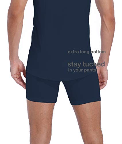 Comfneat Men's 6-Pack Undershirts 100% Cotton Comfy V-Neck T-Shirts (Navy 6-Pack, S) #TOP2