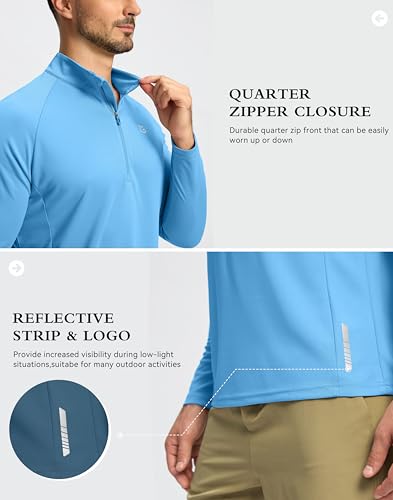 Image of G Gradual Men's Quarter Zip Pullover Running Athletic Shirts Long Sleeve | Lightweight, Quick Dry, Moisture Wicking, Sun Protection, 1 /4 Zip Golf Pullover for Men Workout, Gym, Hiking, Casual