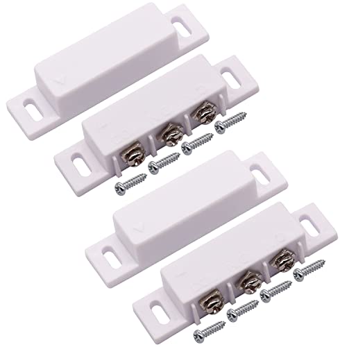 Image of weideer 2pcs MC-31B Magnetic Reed Switch Wired Surface Mount Normally Open Closed NC NO Door Contact Sensor Alarm Magnetic Door Switch White