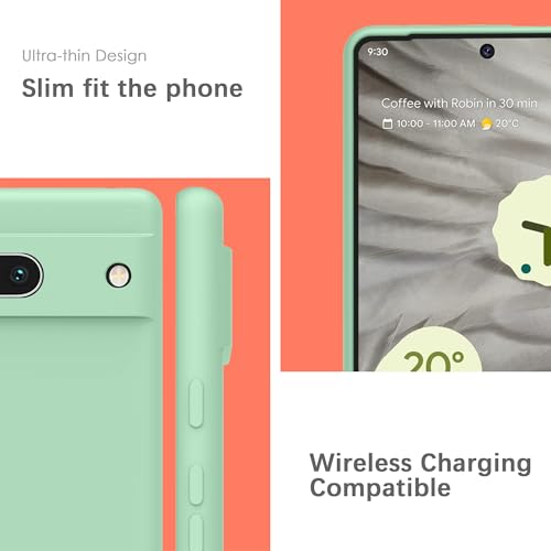 Image of YATWIN Silicone Back Case for Google Pixel 7A, Soft-Touch Phone Back Cover for Google Pixel 7A - Link Cyan
