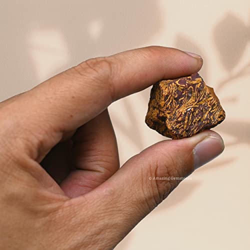 Image of Amazing Gemstone 2 Pieces, Mariyam Jasper Raw Crystals and Healing Stones, Natural Rocks for Tumbling and DIY Raw Stones and Crystals