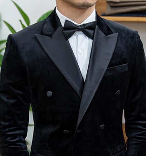 Men's Suede Leather Vintage Casual Sport Coats Double Breasted Two Button Suit Jacket Slim Fit Blazer with Satin Collar2