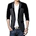 MOGU Men's 1 Button Center Vent Wool Blend Blazer Jacket US Size 33(Tag Asian Size L) Black