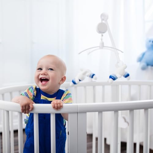 GlikCeil Wooden Baby Crib Mobile Arm 27.17 Inches Cloud Design Adjustable Baby Mobile Hanger for Crib Cot Bed Bassinet Wind Chimes Bed Bell Nursery(White) by GlikCeil - Image 6