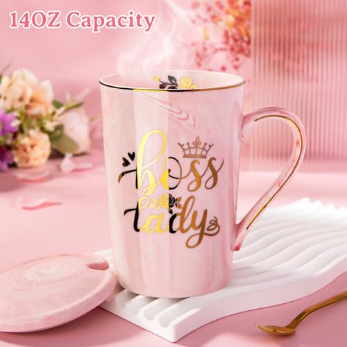 Elegant Pink Marble Coffee Mug - Perfect Gift for Boss Ladies - Image 4