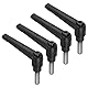 QUARKZMAN 4 Stück Klemmhebel Griff M8 x 20mm Außengewinde Schraube Edelstahl 304 mit Zinklegierung Verstellbare Handgriff Spannhebel für Werkzeugmaschinen Schweißgeräte Druckgeräte, Schwarz