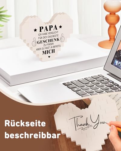 TheGiffter Vatertagsgeschenk für Papa, Würfelherz-Deko Papa Geschenk für Vatertag Geburtstag, Geburtstagsgeschenk für Vater von Kindern, Bester Vater Geschenke von Tochter Sohn zum Weihnachten