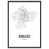 JUNIWORDS Stadtposter, Koblenz, Wähle eine Größe, 21 x 