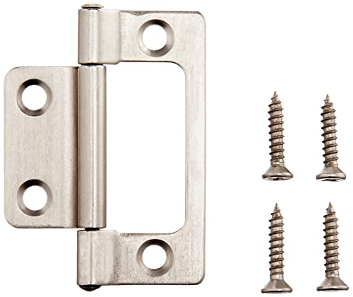 Amazon Basics Ab-4019 Non-Mortise Hinges 10-Pack, 2" X 0.9", Stainless Steel #TOP1