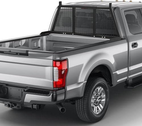 Universal Pickup Truck Headache Rack Adjustable 62 to 76.5 Cab Window Protection Safety Back Window Half Back Rack Compatible with Full Size Pickup