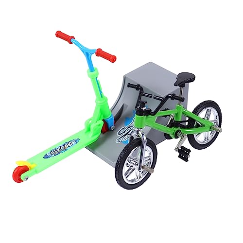 KESYOO 1Set Mini Finger Bike Model Mini Bike Ramp Folding Scooter Desk Game for Leisure Fun and Skill Development