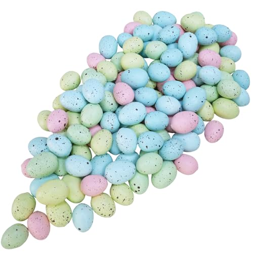 Winlyn 140 Pcs 5 Colors Mini Artificial Easter Eggs Decorative Speckled Eggs Pastel...