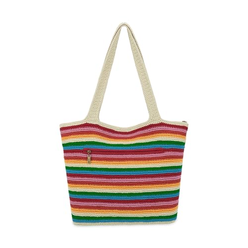Image of The Sak Crafted Classics Tote Bag - Hand Crochet Women's Purse For Everyday, Travel, Beach Bag - Carryall Shoulder Bag Straps