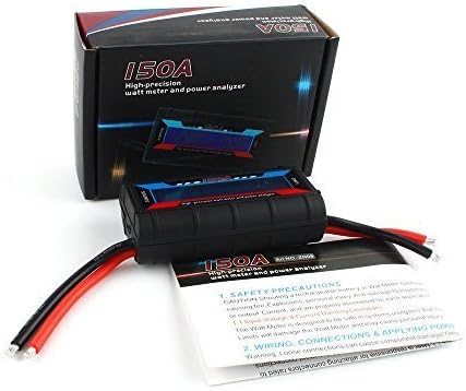 Miniatura 7 de RGBZONE Analizador de potencia de 150 amperios, medidor de vatios RC de alta precisión con pantalla LCD digital para RC, batería, solar, energía