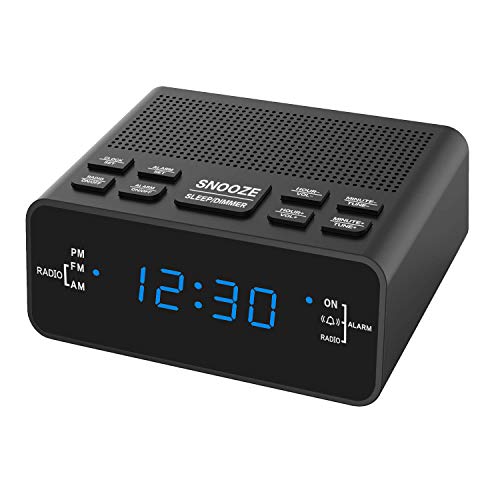 Alarm Clock, AM/FM Digital Alarm Clock Radio with LED Display,Sleep Timer, Dimmer, Snooze