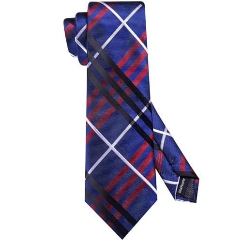 Image of Hi-Tie Mens 70inches Tie Set Extra Long Necktie for Men Cufflinks Handkerchief Big Tall Men Business Wedding