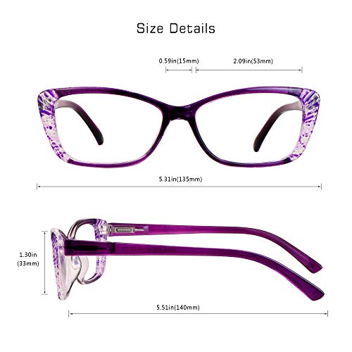 Image of VisionGlobal 5 Pairs Reading Glasses with Spring Hinge, Blue Light Blocking Glasses for Women /Men