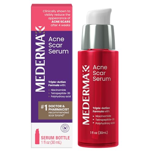 Mederma Acne Scar Serum Triple-Action Formula with Niacinamide, Tetrapeptide-30, and Polyhydroxy acid Clinically Shown to Lighten Acne Scars, 1 Fl. Oz.