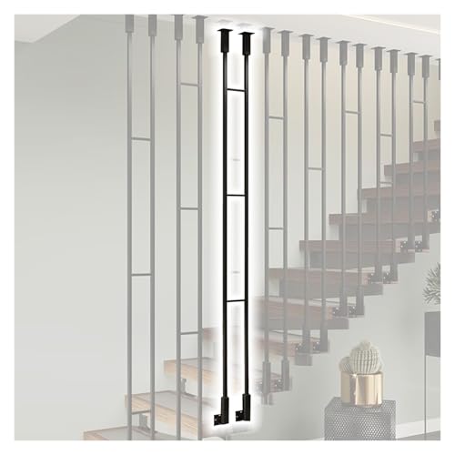 Barandilla de escalera lateral regulable con balaustre de metal negro 2