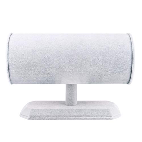 Preisvergleich Produktbild Hellery Schmuckhalter Samtstirnband Haarspangenhalter Abnehmbarer T Bar Ständerhalter - grau