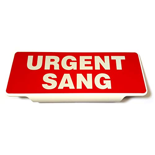 Urgent Sang Rétroréfléchissante Rouge Plaque Signalisation Pare-Soleil Véhicule