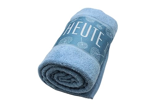 Serviette de bain coton avec message positif idée cadeau bleu clair - 7
