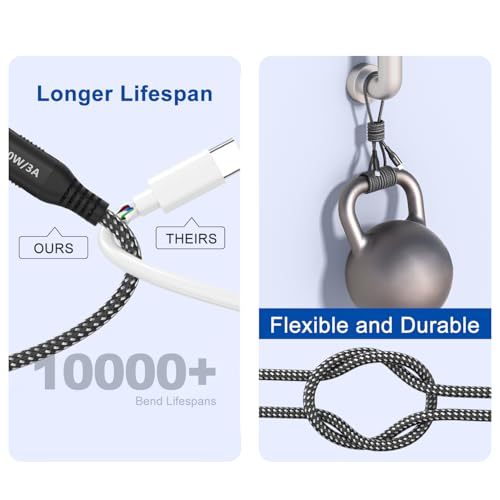 Image of USB C to USB C Cable 20ft, Super Long 60W Type C to C Charging Cord Braided USB 2.0 Data Transfer Long USB C Cable Compatible with iPhone 15 /16, Samsung Galaxy, Pixel, Pad Pro /Air, MacBook Pro /Air