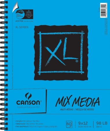 XL Spiral Multi-Media Paper Pad 9''X12''-60 Sheets
