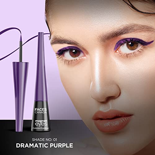 Image of FACESCANADA Magneteyes Color Eyeliner Gel - Dramatic Purple,4Ml|Glossy Finish|24Hr Long-Lasting|Waterproof|Smudgeproof|Precise Application|Intense Color Payoff|Almond Extract & Vitamin E (Pack of 2)