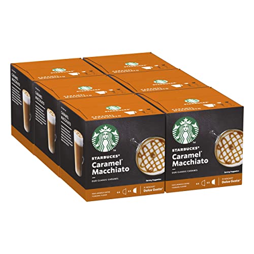 STARBUCKS Caramel Macchiato de Nescafé Dolce Gusto, Cápsulas de Café 6 x 12 (72 Cápsulas)