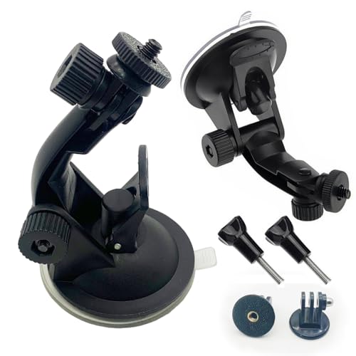 2 Pack Action Camera Suction Cup Mount Holder Replacement with 1/4 Screw Adapter Stand for Gopro Hero Fusion Max Sjcam A - Detailed View