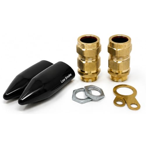 Image of Kit of 2 CW20 Cable Glands for SWA Armoured Cable (Suitable for Outdoor Use) Ideal for Use with Outdoor Sockets and Junction Boxes (M20)
