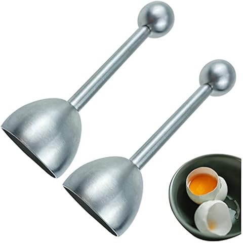 2 PCS Eggs Separator Soft Hard Boiled Egg Cracker Topper Stainless Steel Shell Separator Remover Egg Cutter Cover