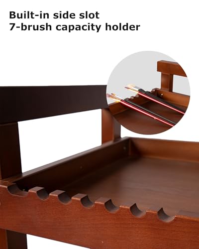 DJAR Art Cart Organizer, Buchenholz Aufbewahrungswagen für Studio, Büro, Rollwagen mit Rollen, Walnuss