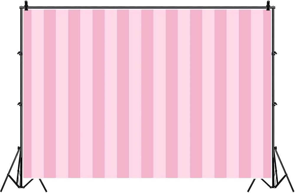Exclusive Discount 50% Price Laeacco Pink Stripes Backdrop 10x6.5ft Photography Background Pastel Pink Striped Background Birthday Party Decor Banner Princess Girls Baby Shower Decor