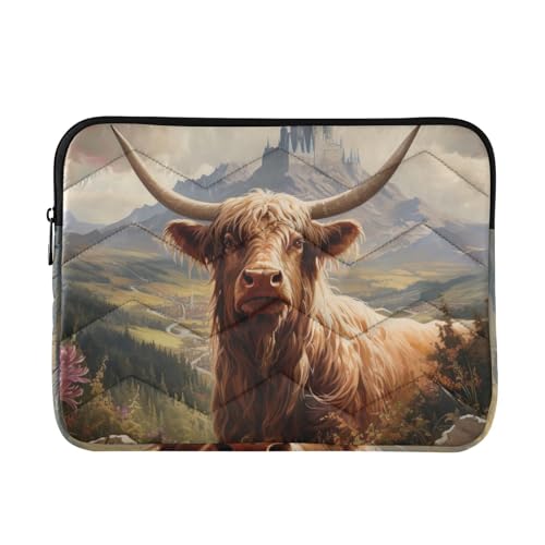 Funda para portátil de 13-14 pulgadas impermeable con diseño de ganado