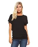 Dolman Top With Side Shirring Oversize Batwing Sleeve Womens Tops Made In USA