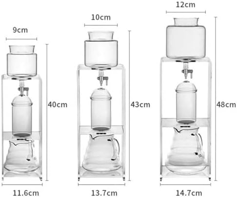 Premium Cold Brew Coffee Tower, 600ML Slow Drip Maker with Stainless Steel Filter & Acrylic Base, Adjustable Flow for Ice Coffee Enthusiasts & Office Use