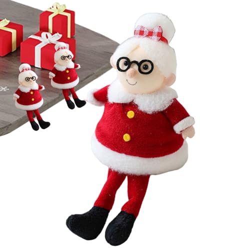 サンタクロースのぬいぐるみ - クリスマス座りフィギュア、柔らかいお祝いのおもちゃ、かわいいホリデーデコレーション |家庭用リビングルーム屋内オフィス棚車のウィンドウディスプレイのための居心地の良い装飾品