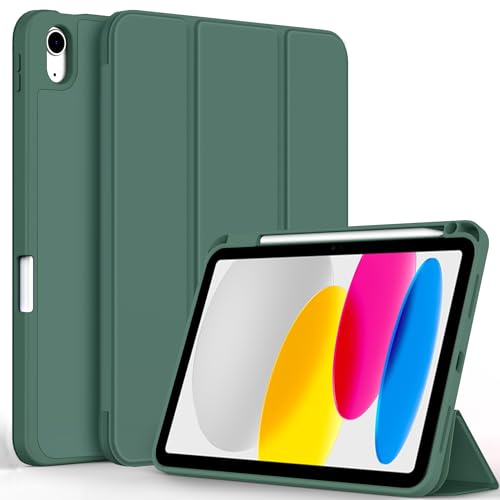 Custodia Cover Compatibile con iPad 11a Generazione A16 11 2025 iPad 10a 10.9 2022 Ultra Sottile Retro con Portapenne Verde Notte
